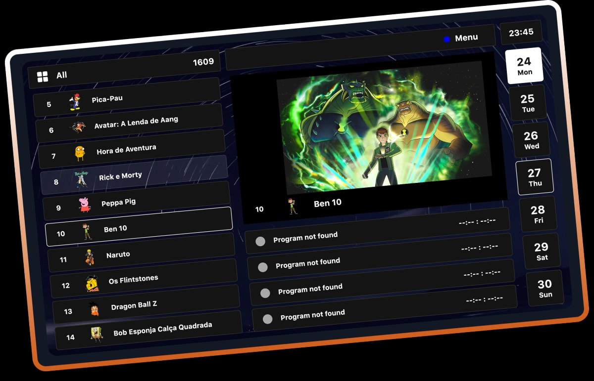 OTT Media Player channel guide